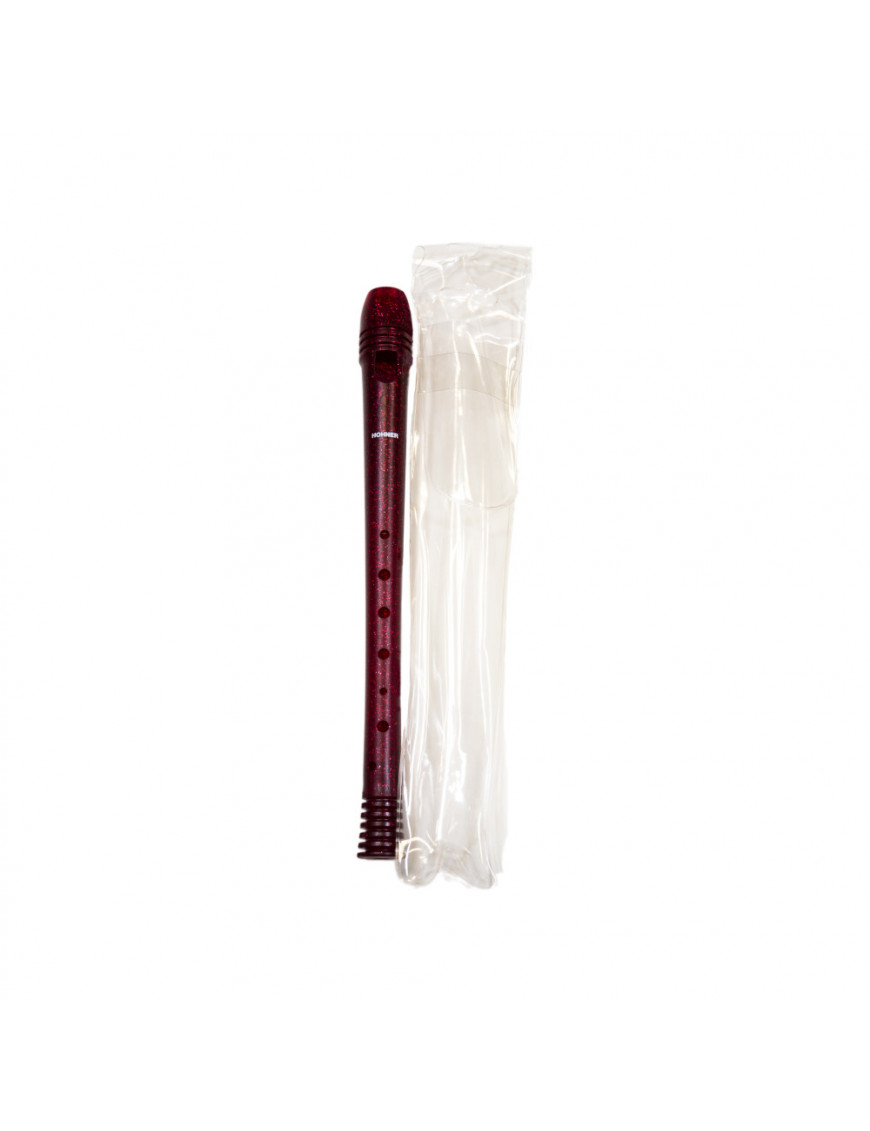 Flauta Hohner 9512 Plástico Roja Purpurina 1 pieza
