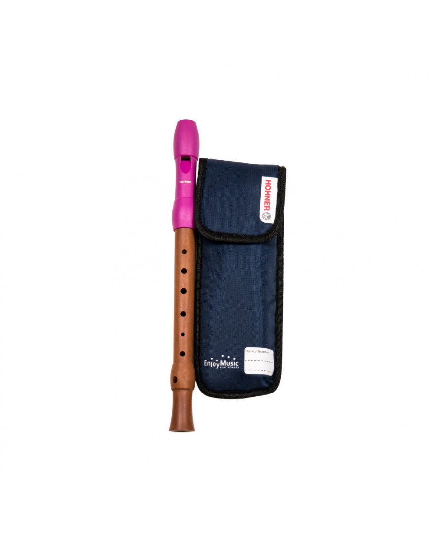 Flauta Hohner 9585-1 Mixta Boquilla Rosa Digitación Alemana 2 Piezas
