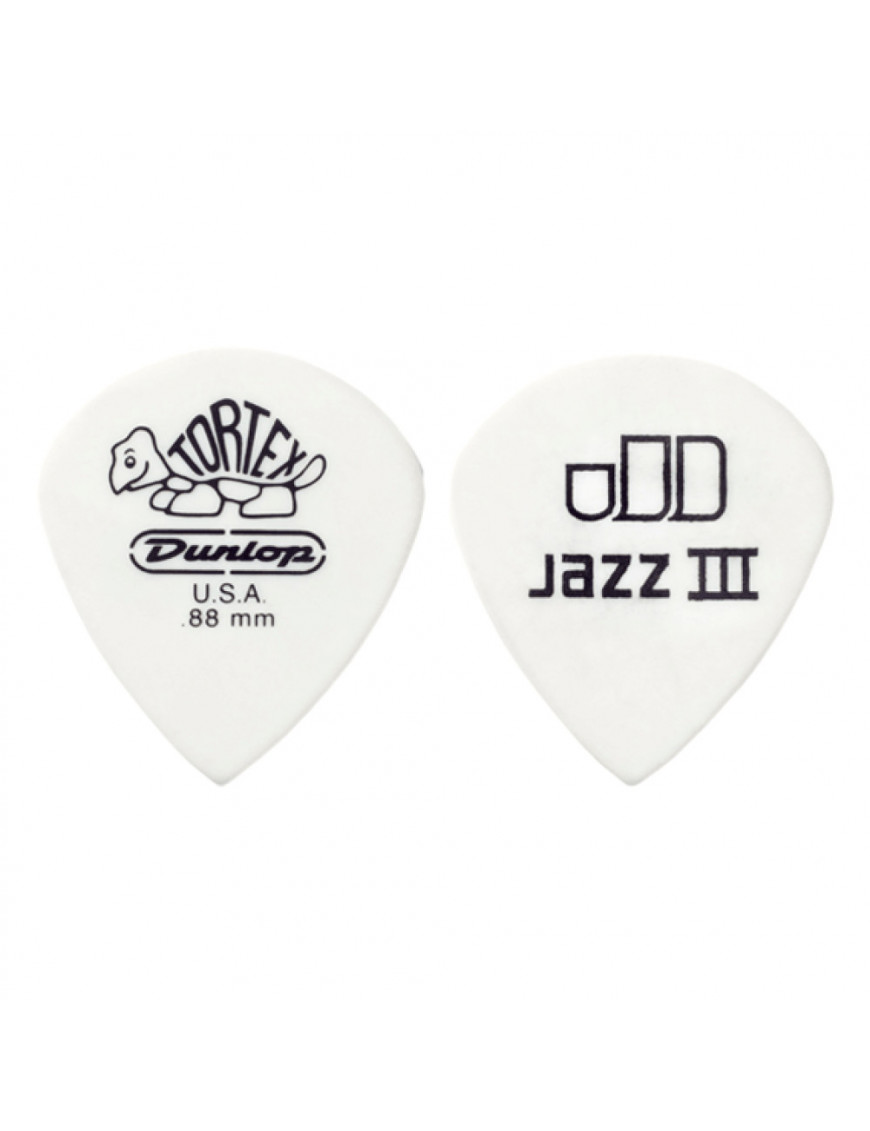 Bolsa 12 Púas Dunlop 478P-114 Tortex White Jazz III 1.14mm Pickers
