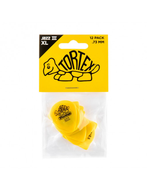 Bolsa 12 Púas Dunlop 498P-073 Tortex Jazz III Xl 0.73mm Pickers