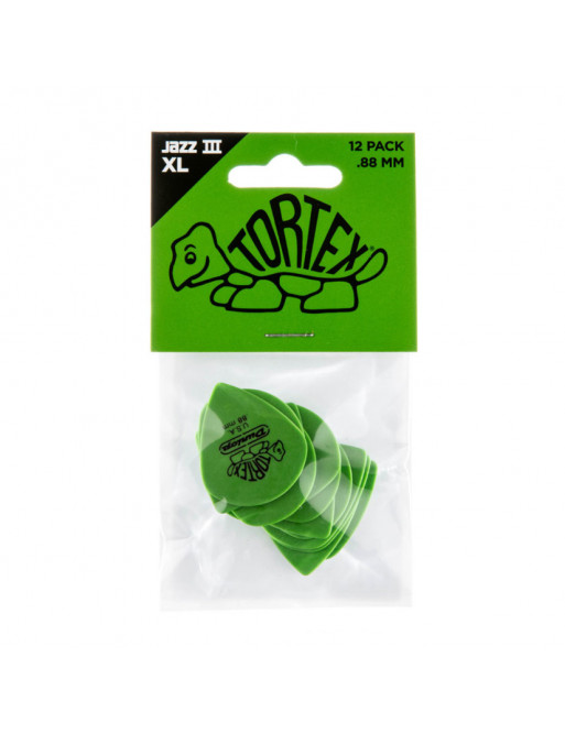 Bolsa 12 Púas Dunlop 498P-088 Tortex Jazz III Xl 0.88mm Pickers