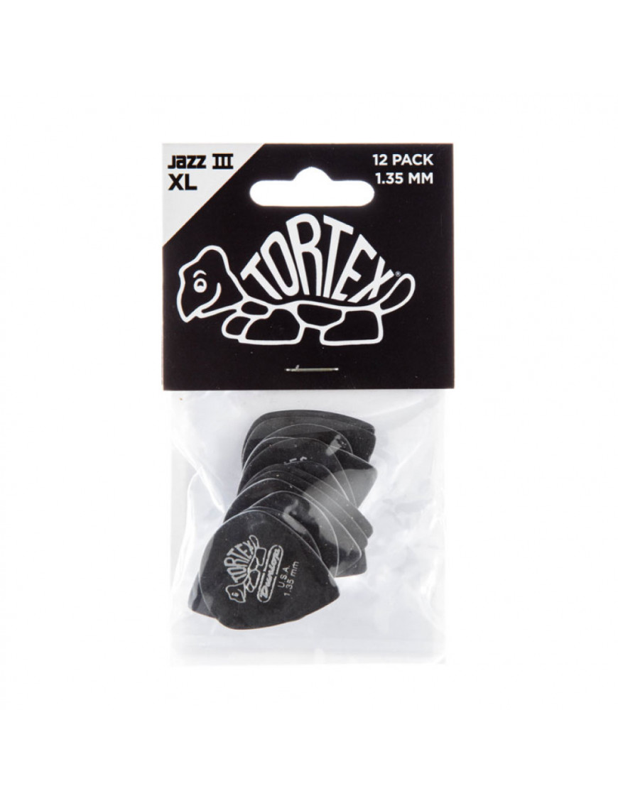 Bolsa 12 Púas Dunlop 498P-135 Tortex Jazz III Xl 1.35mm Pickers