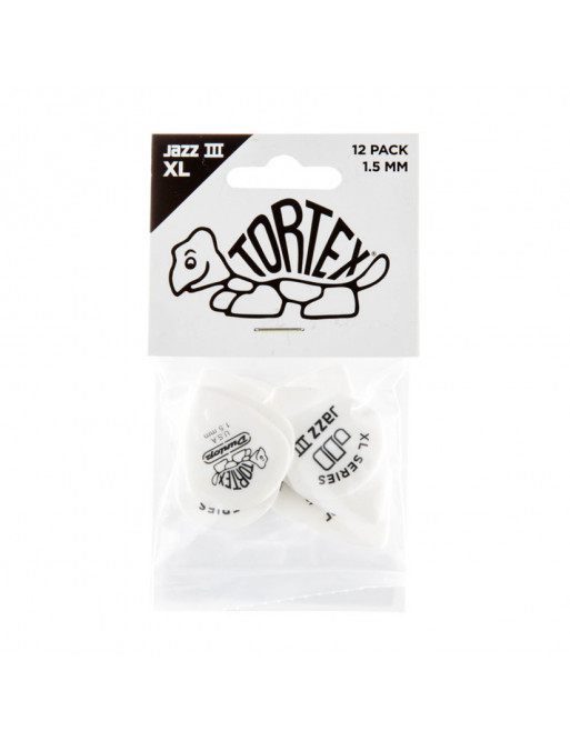 Bolsa 12 Púas Dunlop 498P-150 Tortex Jazz III Xl 1.50mm Pickers