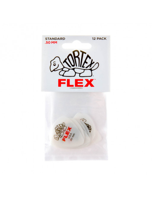 Bolsa 12 Púas Dunlop 428P-050 Tortex Flex Standard 0.50mm Pickers