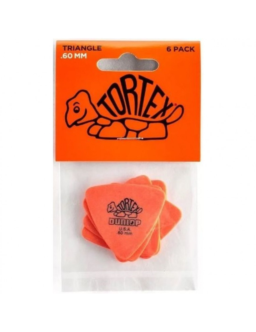 Bolsa 6 Púas Dunlop 431P-060 Tortex Triangle 0.60mm Pickers