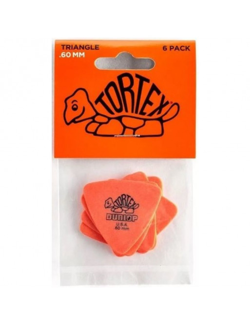 Bolsa 6 Púas Dunlop 431P-060 Tortex Triangle 0.60mm Pickers