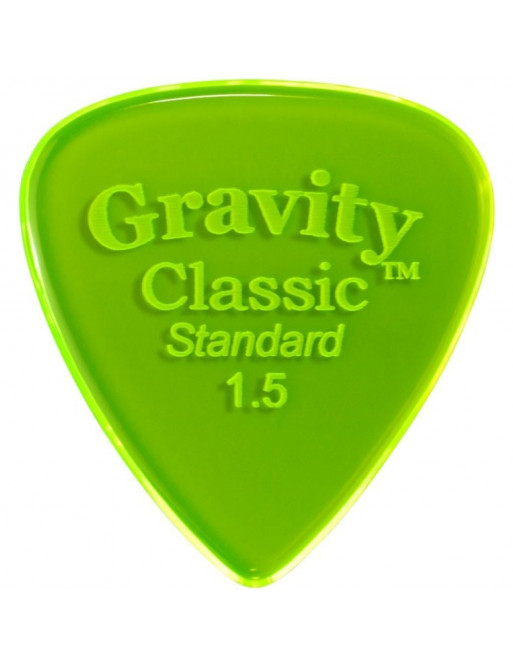 Púa Gravity Classic Standard 1.5mm Pulida Verde GCLS15P