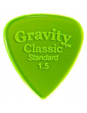 Púa Gravity Classic Standard 1.5mm Mate Verde GCLS15M