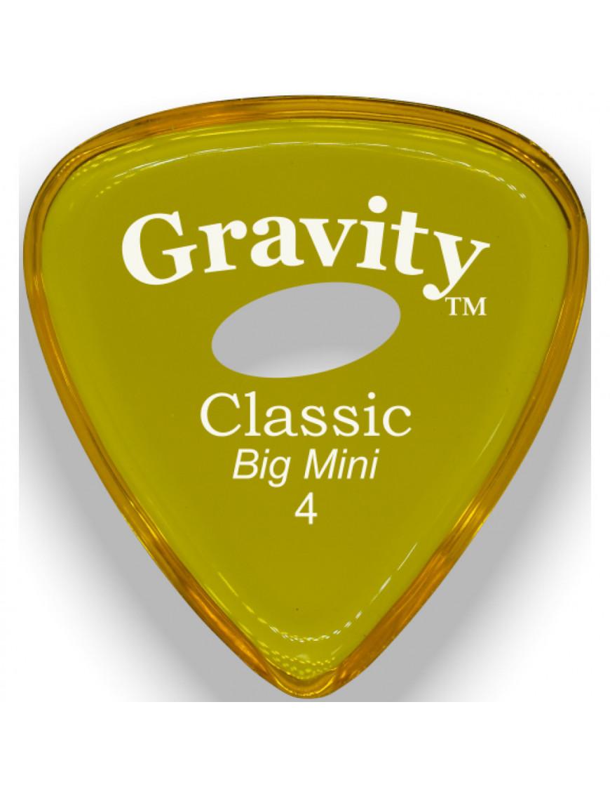 Púa Gravity Classic Big Mini 4.0mm Pulida Elipse Amarilla GCLB4PE