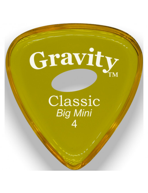 Púa Gravity Classic Big Mini 4.0mm Pulida Elipse Amarilla GCLB4PE